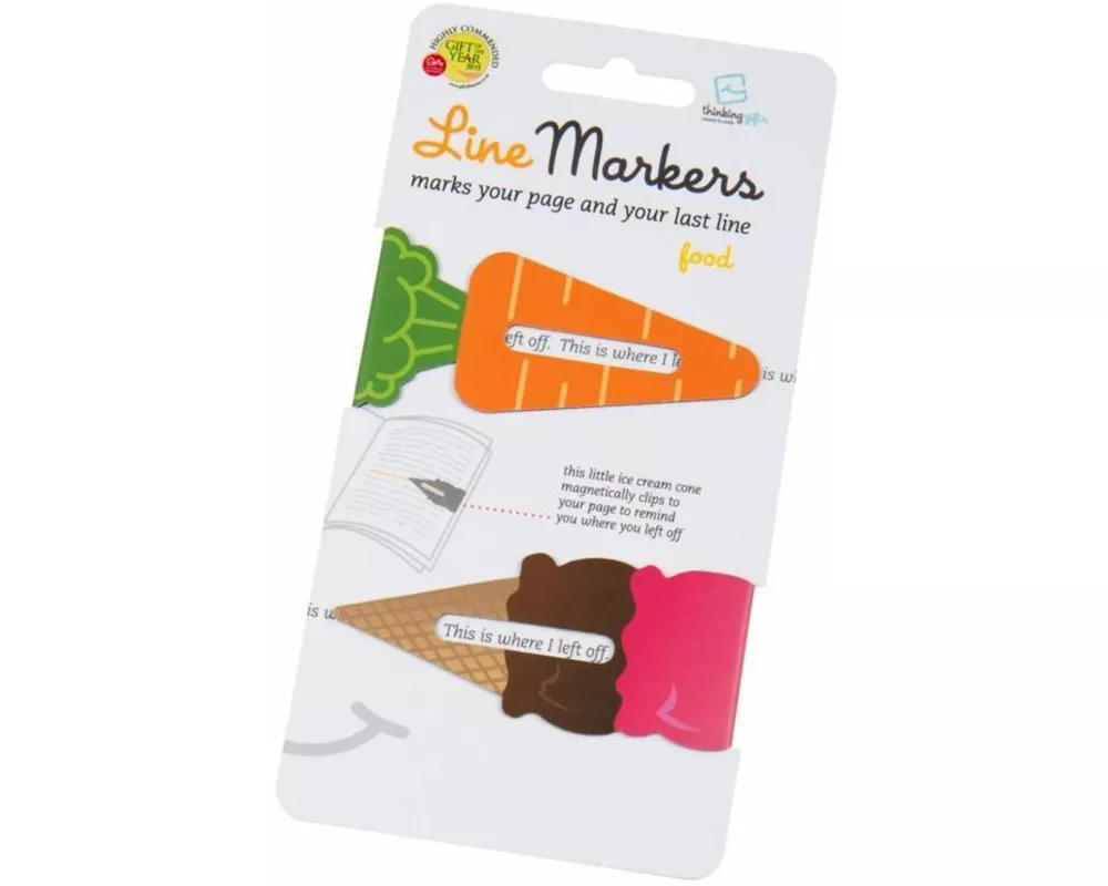 Line Markers (Food/Karotte&Eis) - Magnetische Lesezeichen - 2er Set
