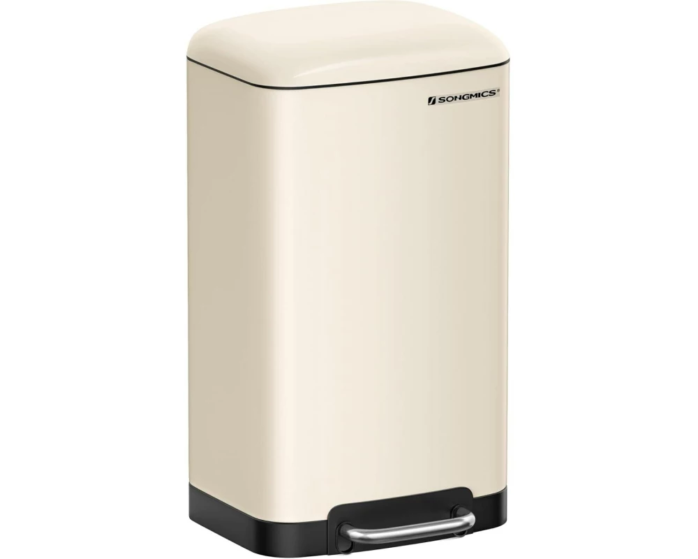 Songmics Abfalleimer mit Inneneimer 30 l, Crème