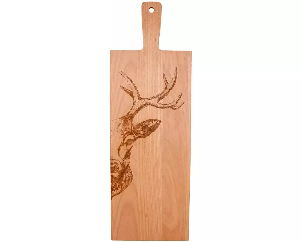 Kadastar Servierplatte Hirsch Zoom 60 x 20 cm, Buche