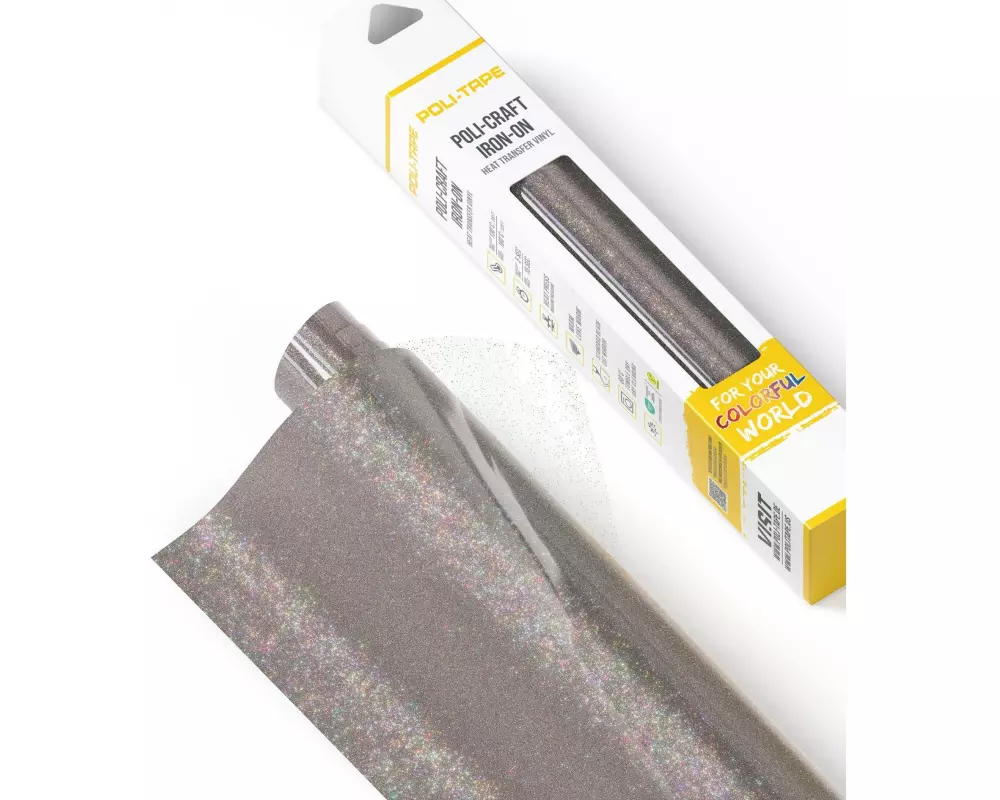 Poli-Tape Aufbügelfolie Pearl Glitter, 30.5 x 61 cm, Multicolor