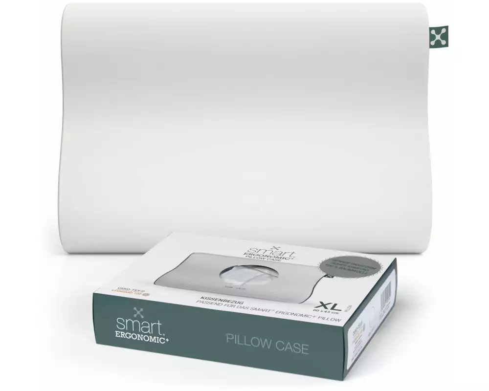 Smartsleep Kopfkissenbezug Ergonomic + XL 60 x 43 x 12 cm, Weiss