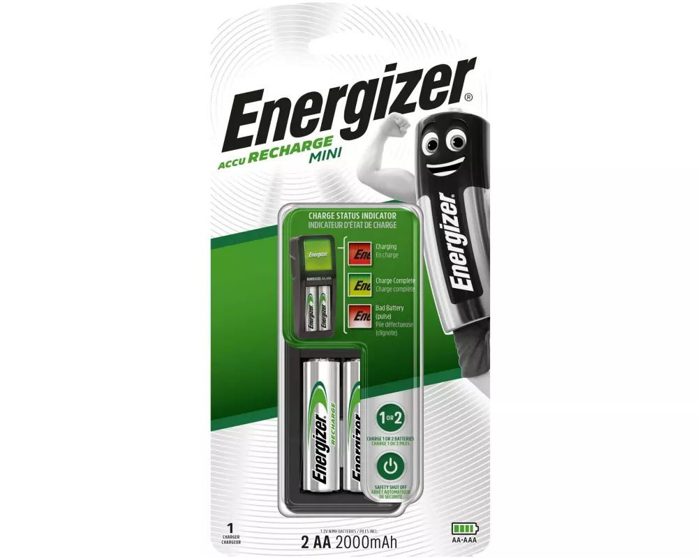 Energizer Ladegerät Mini Charger + 2x AA 2000 mAh