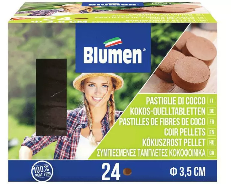 Blumen Quelltabletten Ø 35 mm ohne Netz, 24 Stück
