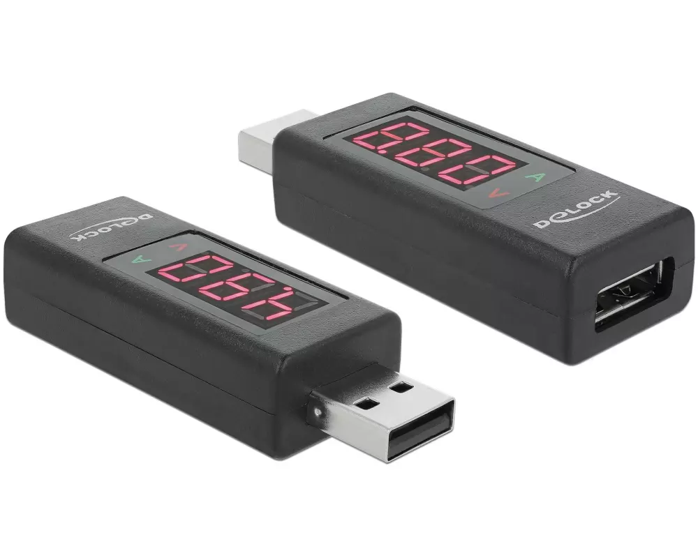 Delock Strommessadapter Volt Ampere USB-A Stecker - USB-A Buchse