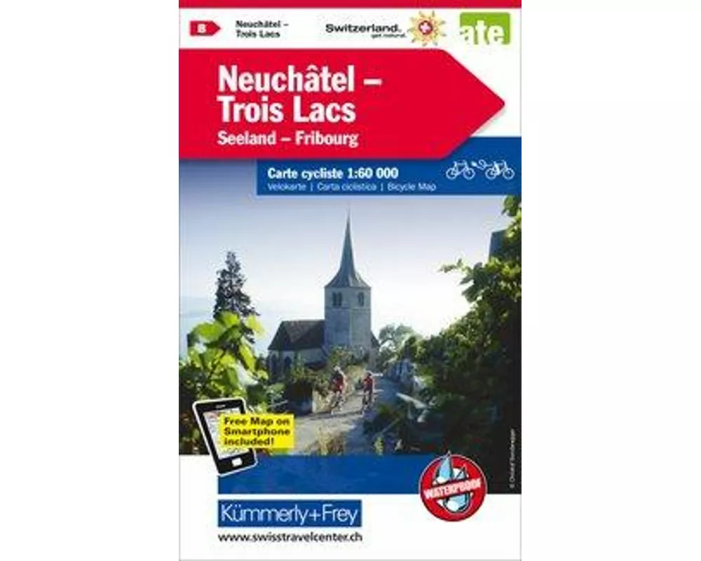 Kümmerly+Frey Velokarte 8 Neuchâtel, Trois Lacs 1:60.000