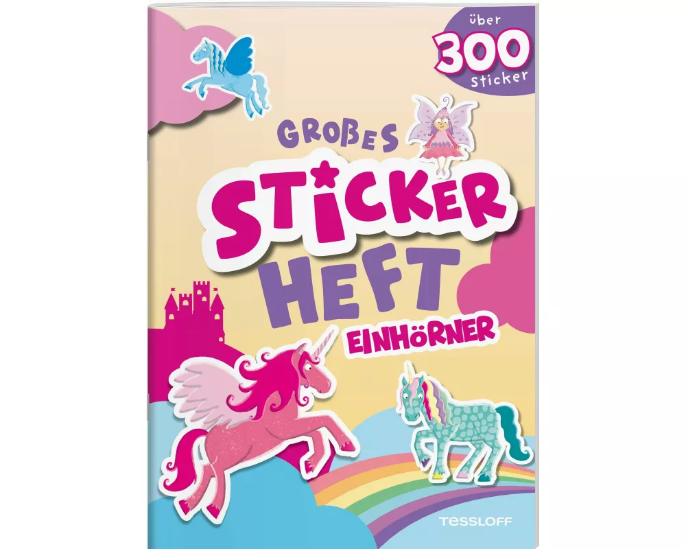 Großes Stickerheft. Einhörner
