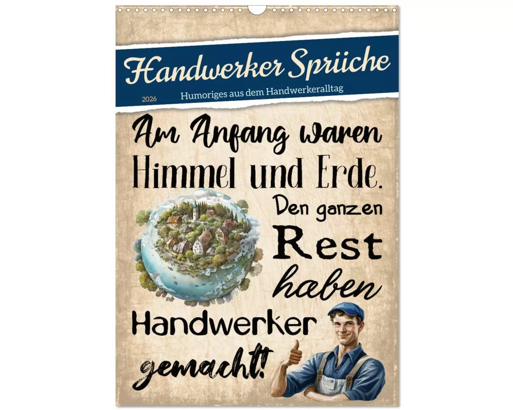 Handwerker Sprüche (Wandkalender 2026 DIN A3 hoch), CALVENDO Monatskalender