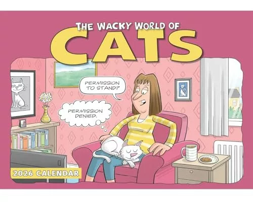 Cats Wacky World A4 Calendar 2026
