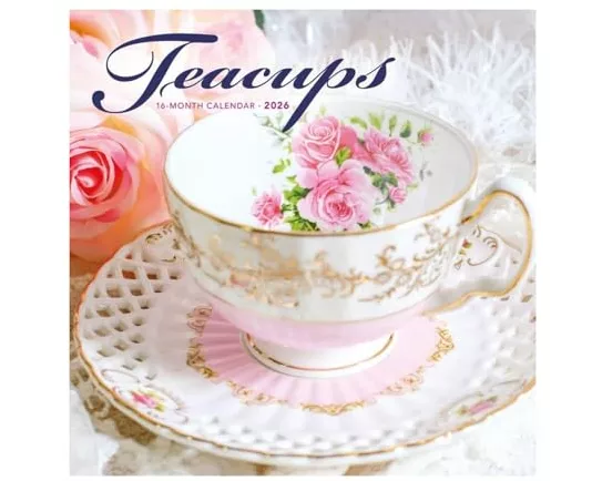 Teacups Square Wall Sunday Start Calenda
