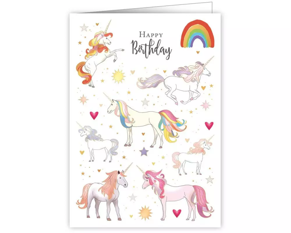 Cart Glückwunschkarte Einhorn Geburtstag 16.5 x 11.5 cm