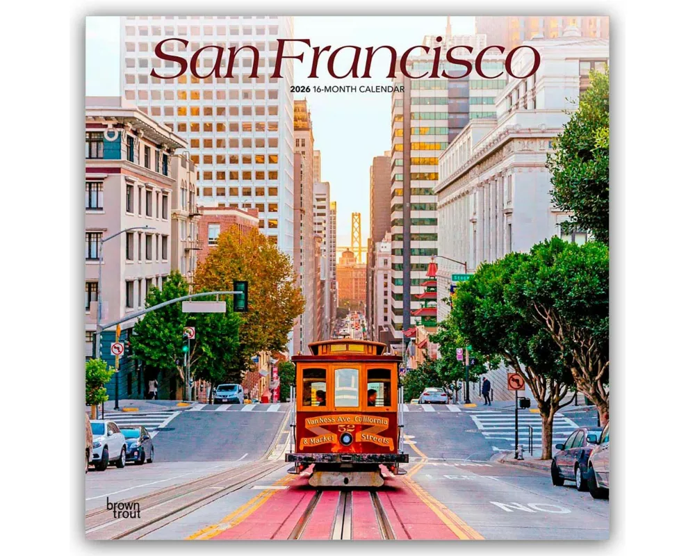 San Francisco 2026 12 X 24 Inch (Hanging) Monthly Square Wall Calendar Plastic-Free