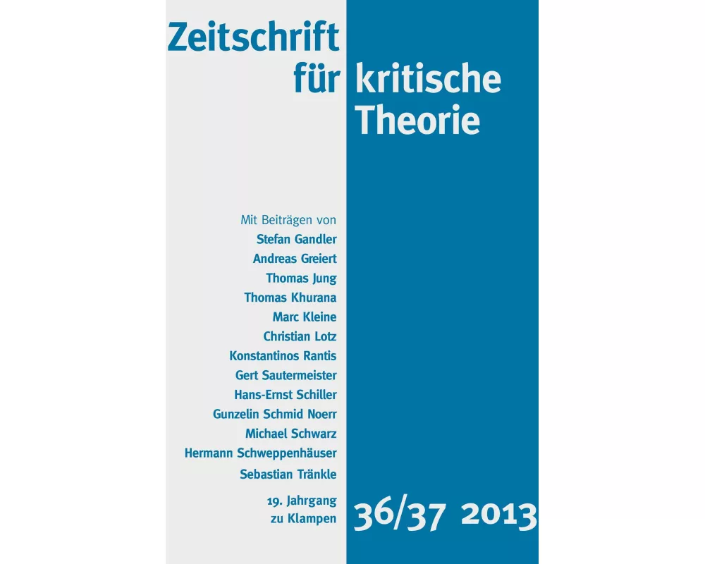 Zeitschrift für kritische Theorie, Heft 36/37