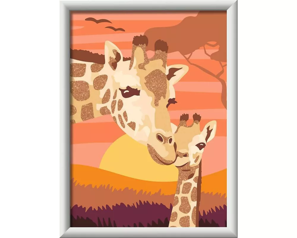 CreArt, Malen nach Zahlen Kinder - Giraffe mit Baby