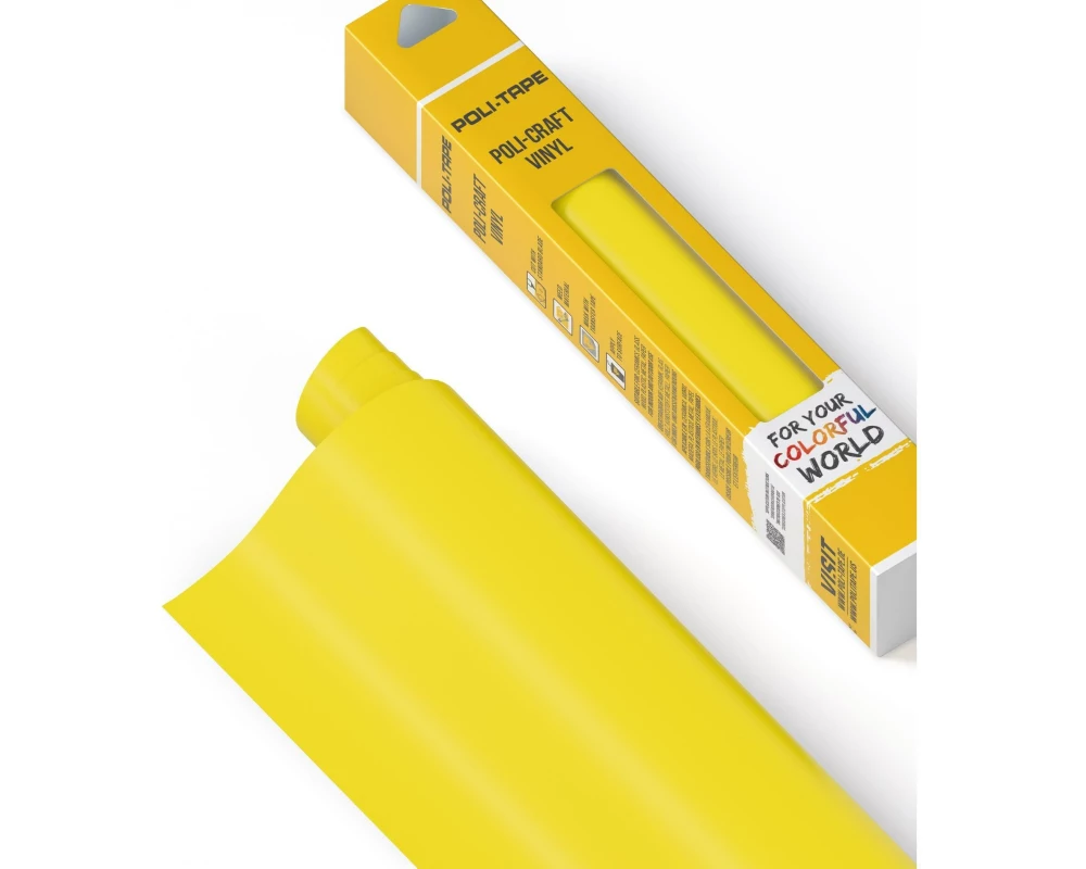 Poli-Tape Vinylfolie Permanent 30.5 x 183 cm, Gelb matt
