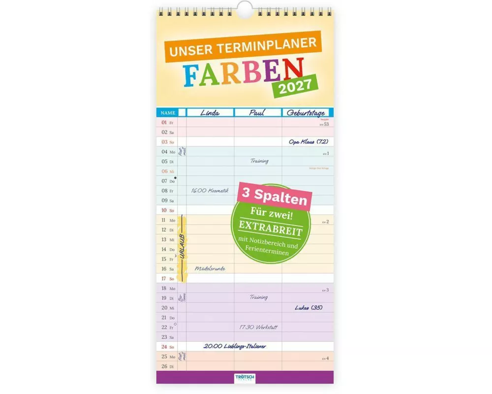TRÖTSCH - Unser Terminplaner Farben 2027
