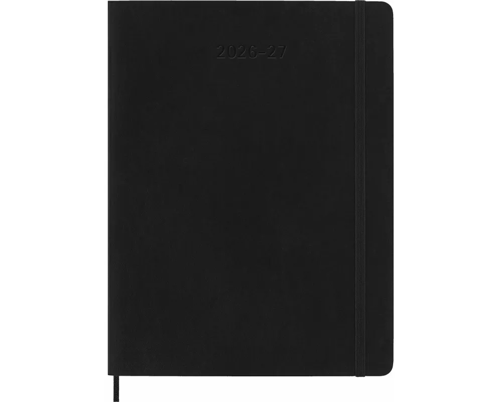 Moleskine 18 Monate Wochen Notizkalender 2026/2027, XL, 1 Wo = 1 Seite, rechts linierte Seite, weicher Einband, schwarz