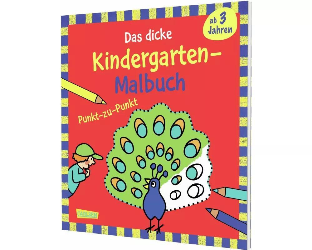 Ausmalbilder für Kita-Kinder: Das dicke Kindergarten-Malbuch: Punkt-zu-Punkt