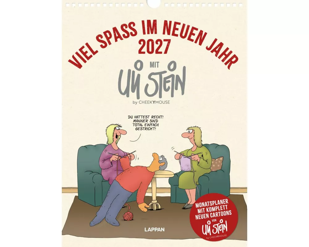 Viel Spaß im neuen Jahr 2027 mit Uli Stein: Monatsplaner mit komplett neuen Cartoons