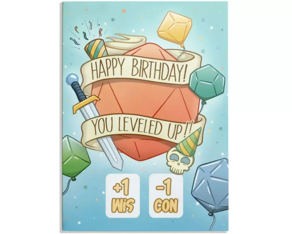 Glass Staff Geburtstagskarte Birthday D20 Mehrfarbig