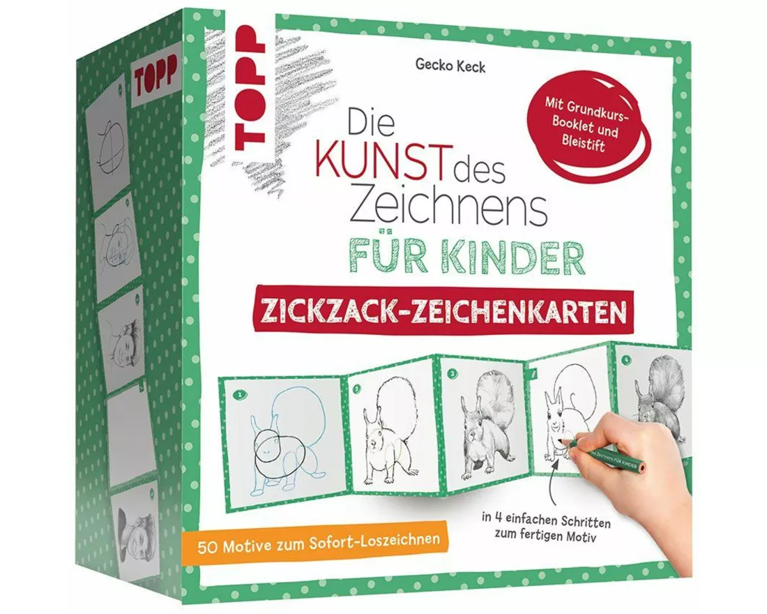 Die Kunst des Zeichnens für Kinder Zickzack-Zeichenkarten