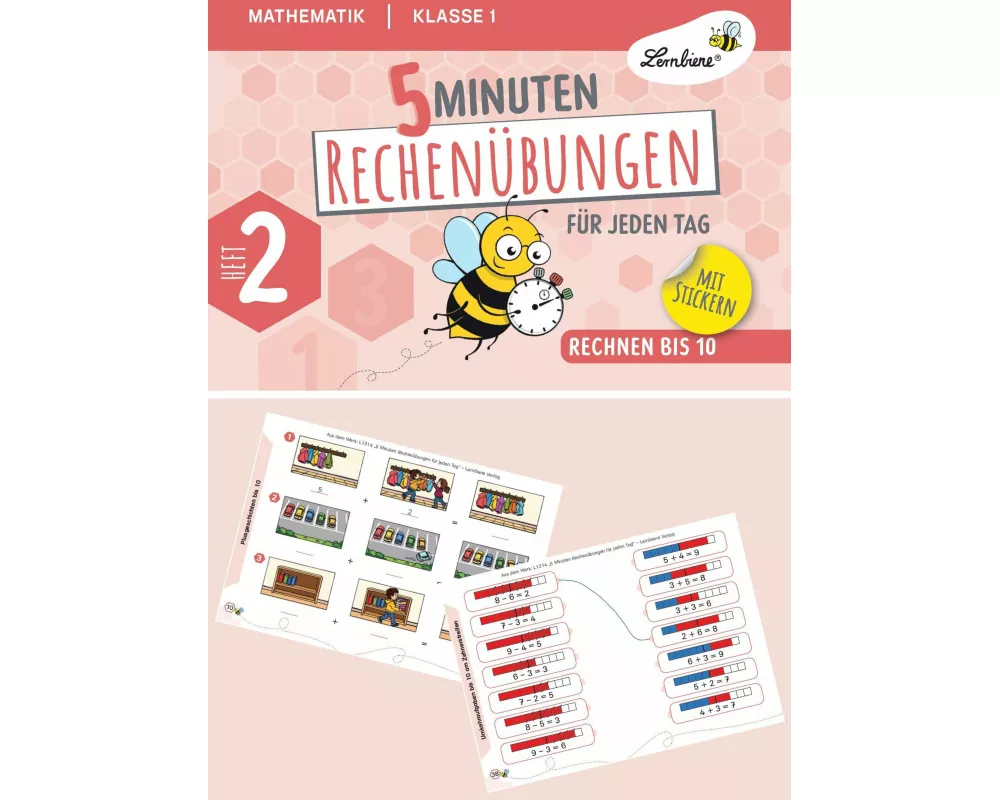 5 Minuten Rechenübungen für jeden Tag. Rechnen bis 10 Klasse 1 (Heft 2)