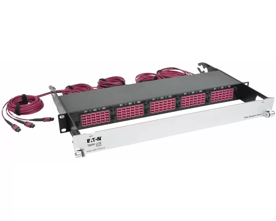 EATON TRIPPLITE 40/100Gb, Fiber Breakout Patch Panel, 40Gb to 4x10Gb, 100Gb to 4x25Gb, OM4, 50/125, Ports