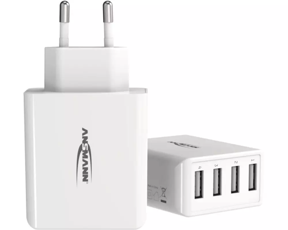 Ansmann USB-Wandladegerät Home Charger HC430, 4x USB, 30 W, Weiss