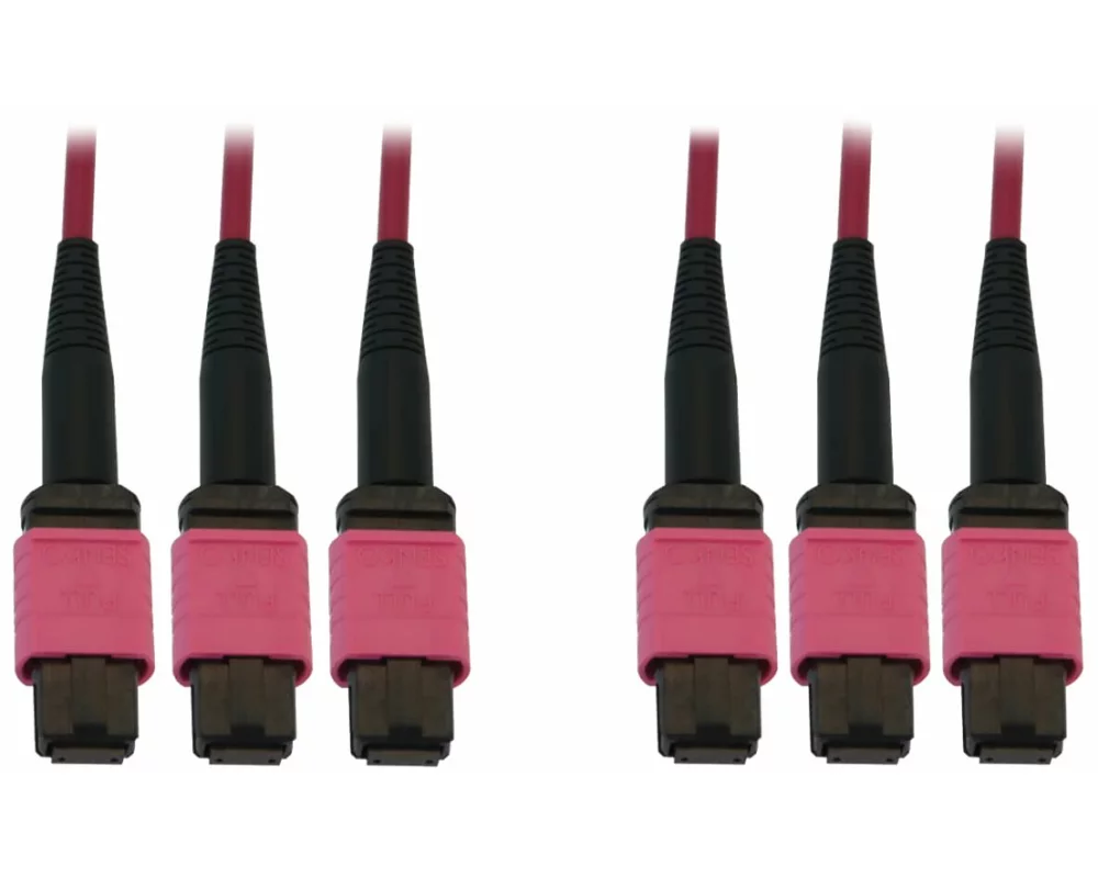 EATON TRIPPLITE 40/100/400G, Multimode, 50/125, OM4, Fiber Optic Cable, 3x8F, MTP/MPO-PC, F/F, LSZH, Magenta, 10m 32.8ft.