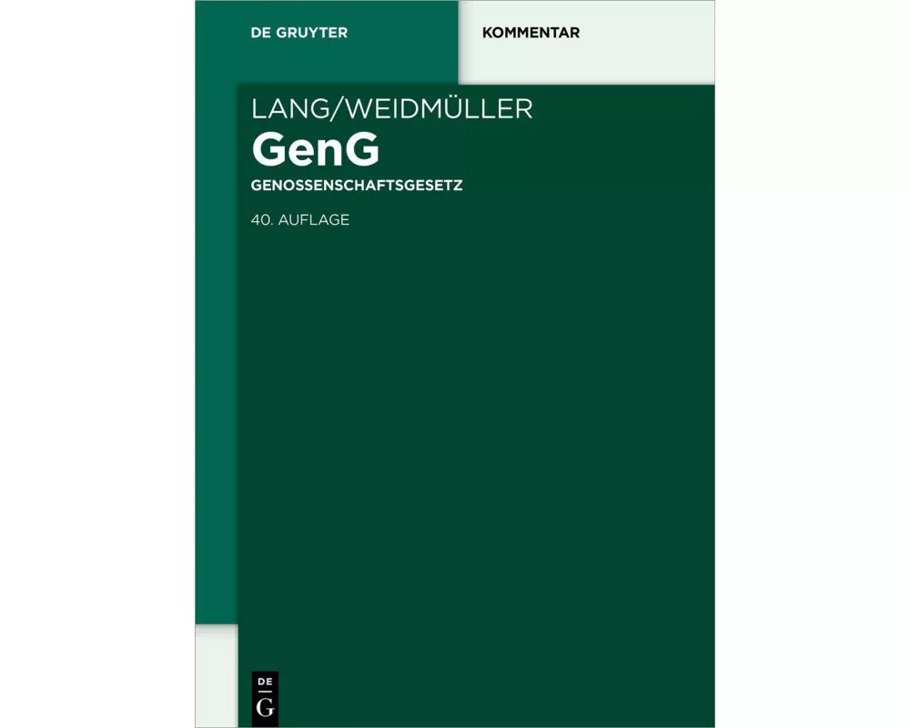 Lang/Weidmüller Genossenschaftsgesetz