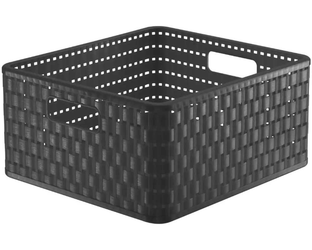 Rotho Aufbewahrungskorb Country 32.8 x 30 x 16 cm, Anthrazit
