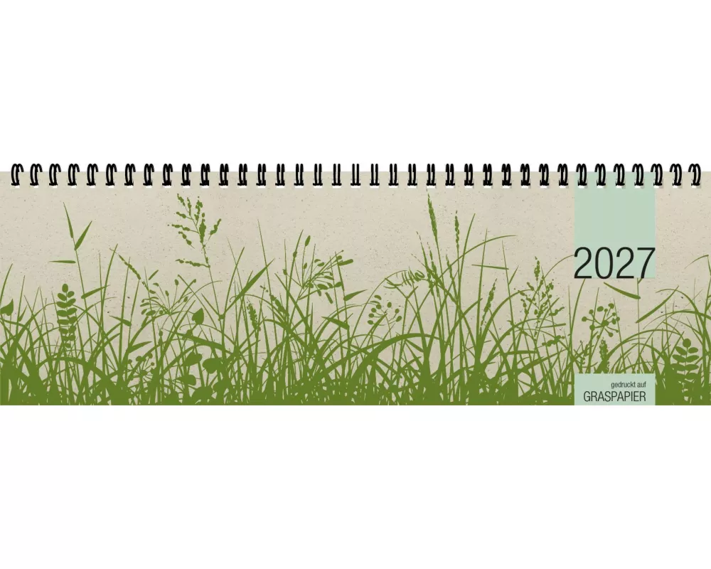 Tischquerkalender 1W/2S Graspapier 2027