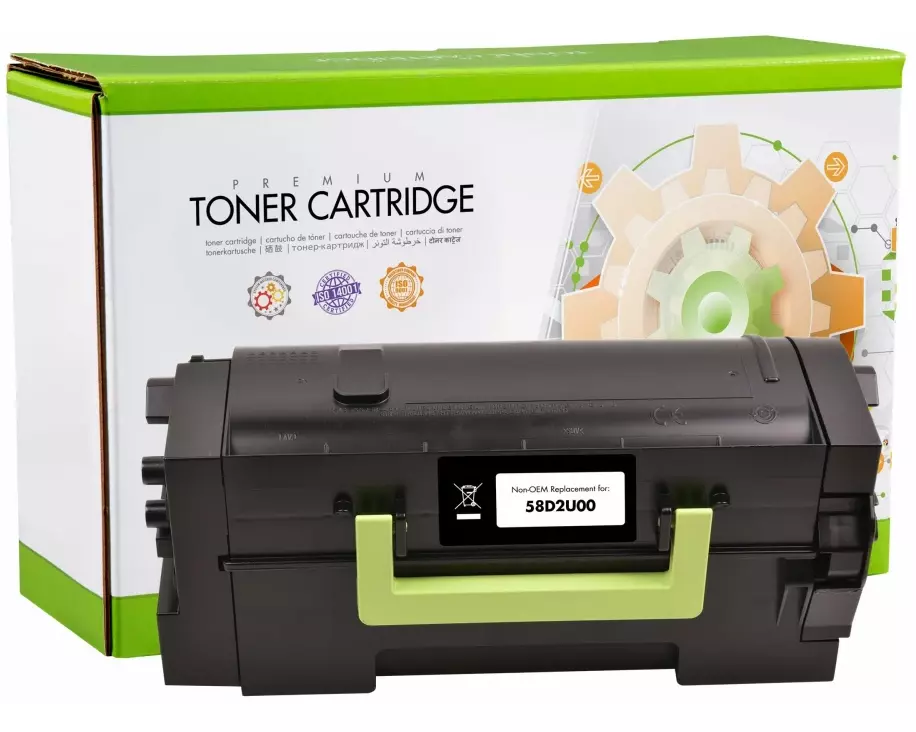 STATIC Toner cartridge compatible with Lexmark 58D2U00 black remanufactured 55.000 pages