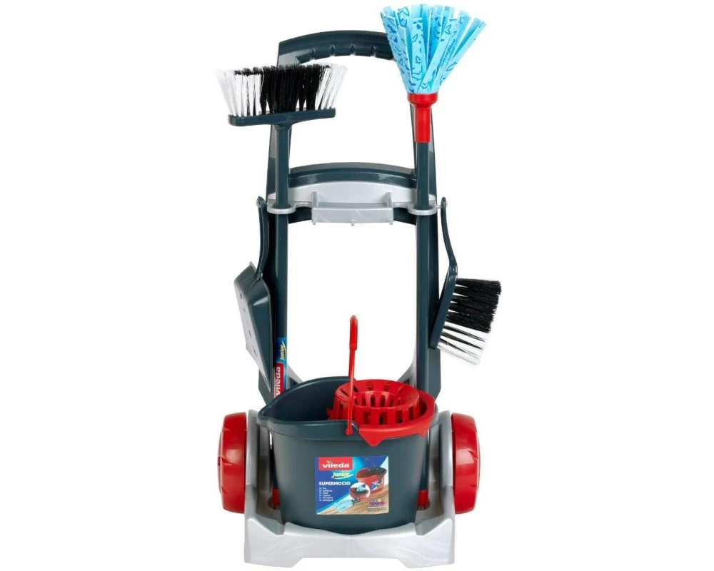 Klein-Toys Reinigungs-Spielzeug Vileda – Besenwagen 29 x 24 x 60 cm