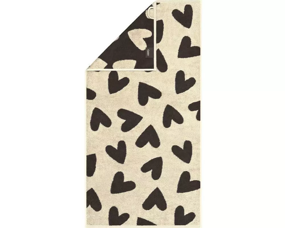 Cawö Duschtuch Heart Beats 70 x 140 cm, Grau