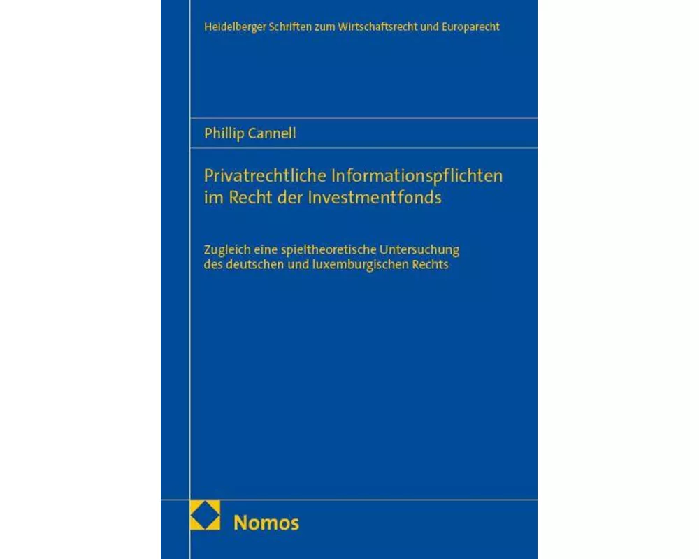 Privatrechtliche Informationspflichten im Recht der Investmentfonds