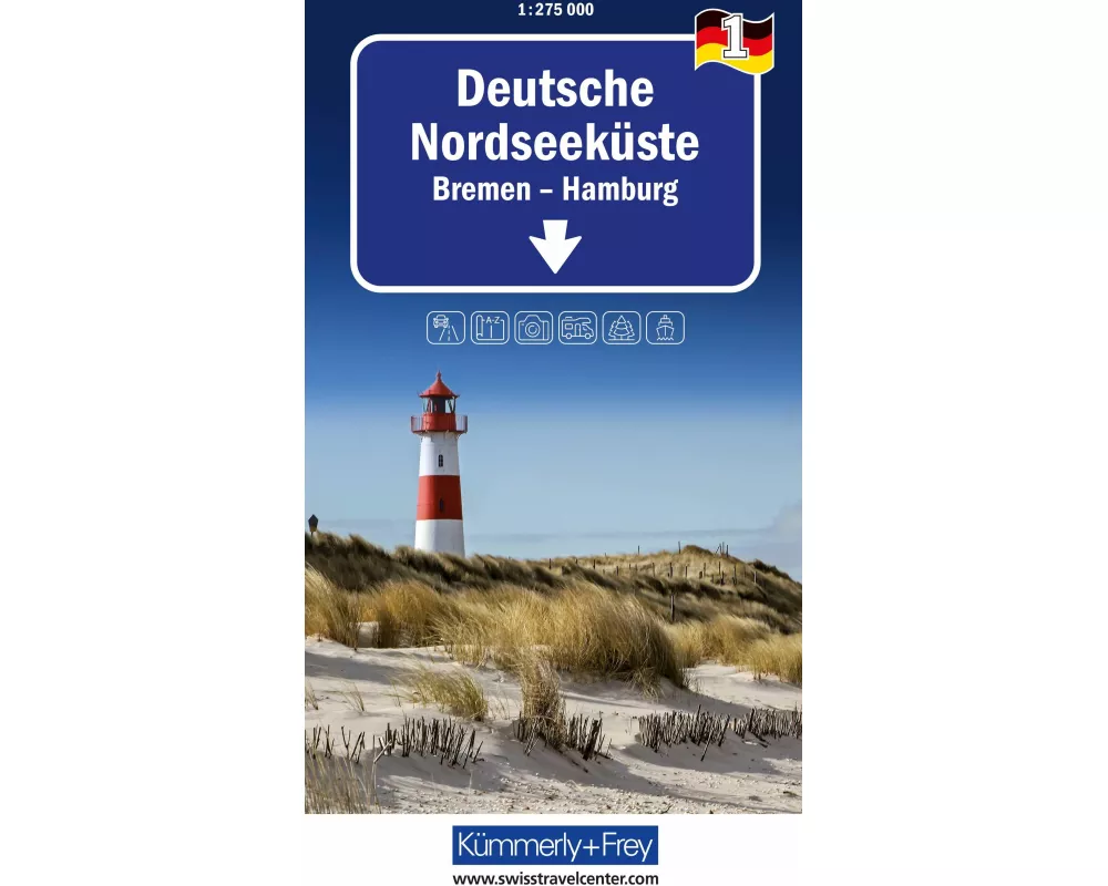 Kümmerly+Frey Regional-Strassenkarte 1 Deutsche Nordseeküste 1:275.000