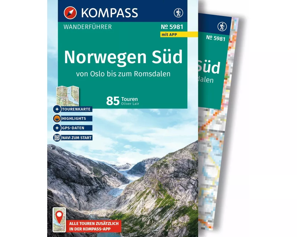 KOMPASS Wanderführer Norwegen Süd, von Oslo bis zum Romsdalen, 85 Touren mit Extra-Tourenkarte