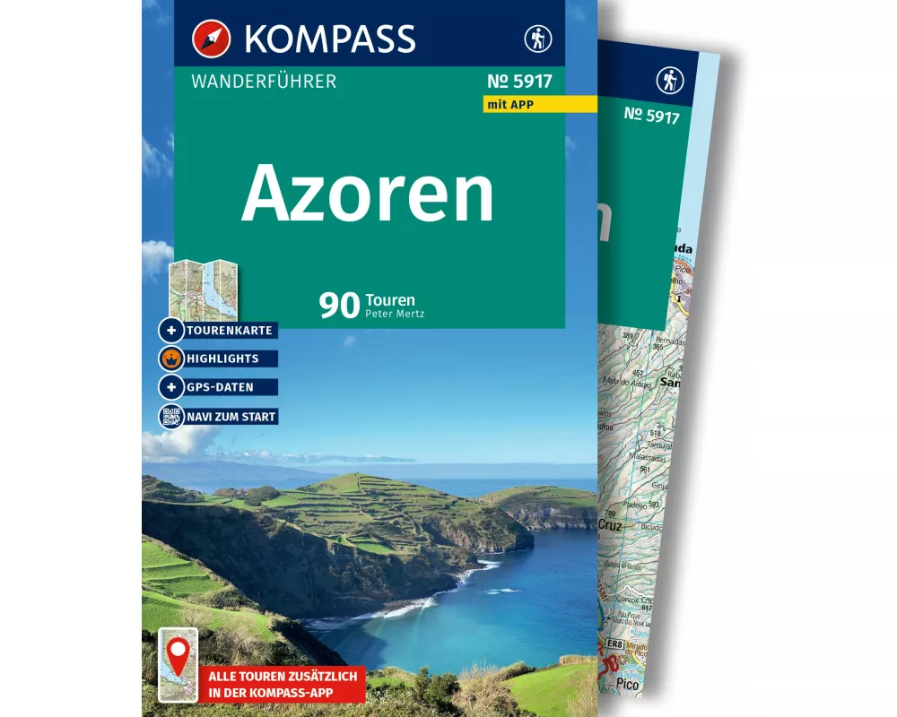 KOMPASS Wanderführer Azoren, 90 Touren mit Extra-Tourenkarte