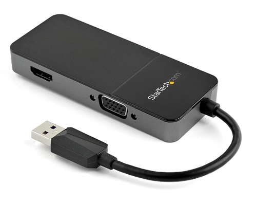 StarTech.com USB 3.0 to HDMI and VGA Adapter -4K/1080p USB Type A Dual Monitor Multiport Display Adapter Converter -External Graphics Card