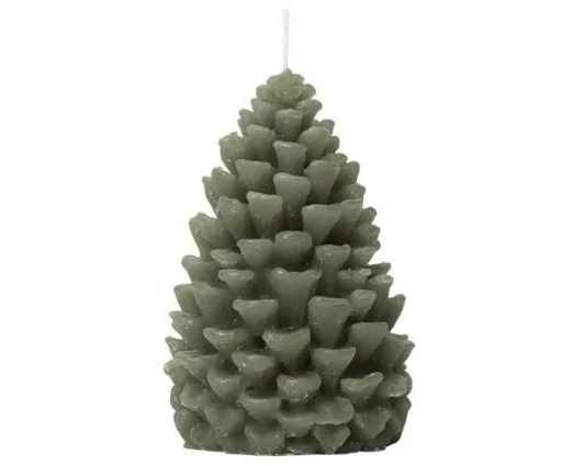 Broste Copenhagen Pine Figure Kerze Grape Leaf Green, 7 x 10 cm