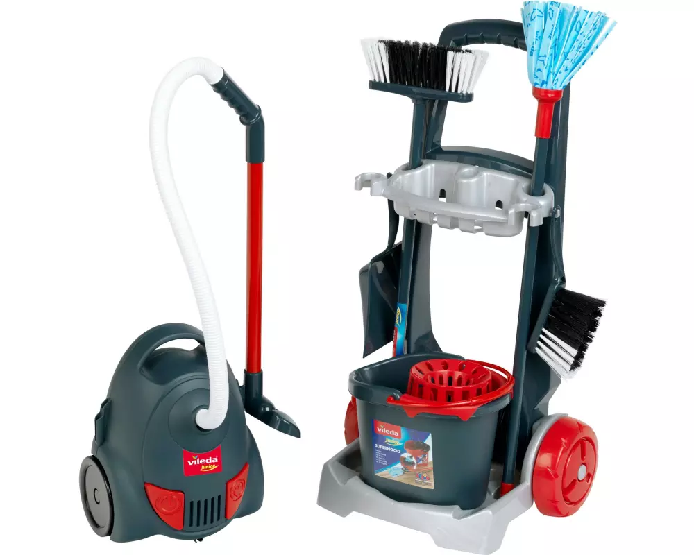 Klein-Toys Vileda Staubsauger mit Putzwagen, 7-tlg.
