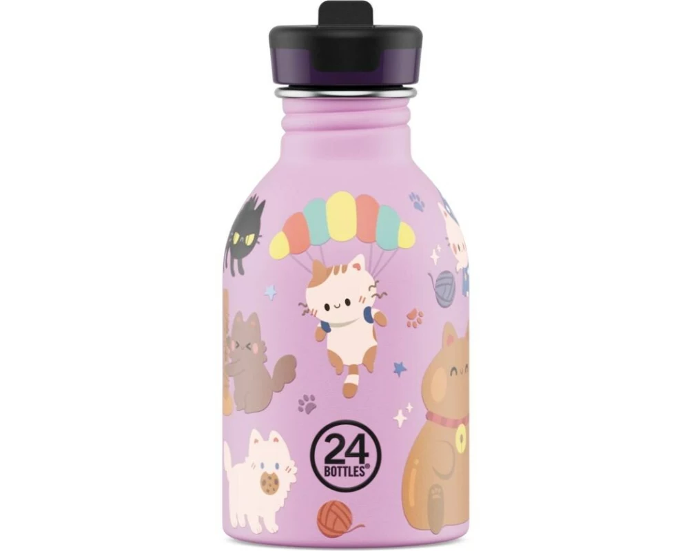 24Bottles Trinkflasche Urban 250, 250 ml, Meow Friends