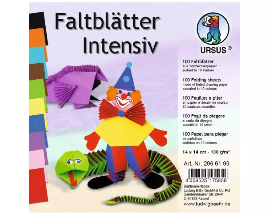 URSUS Faltblätter 10 Farben 100 Blatt