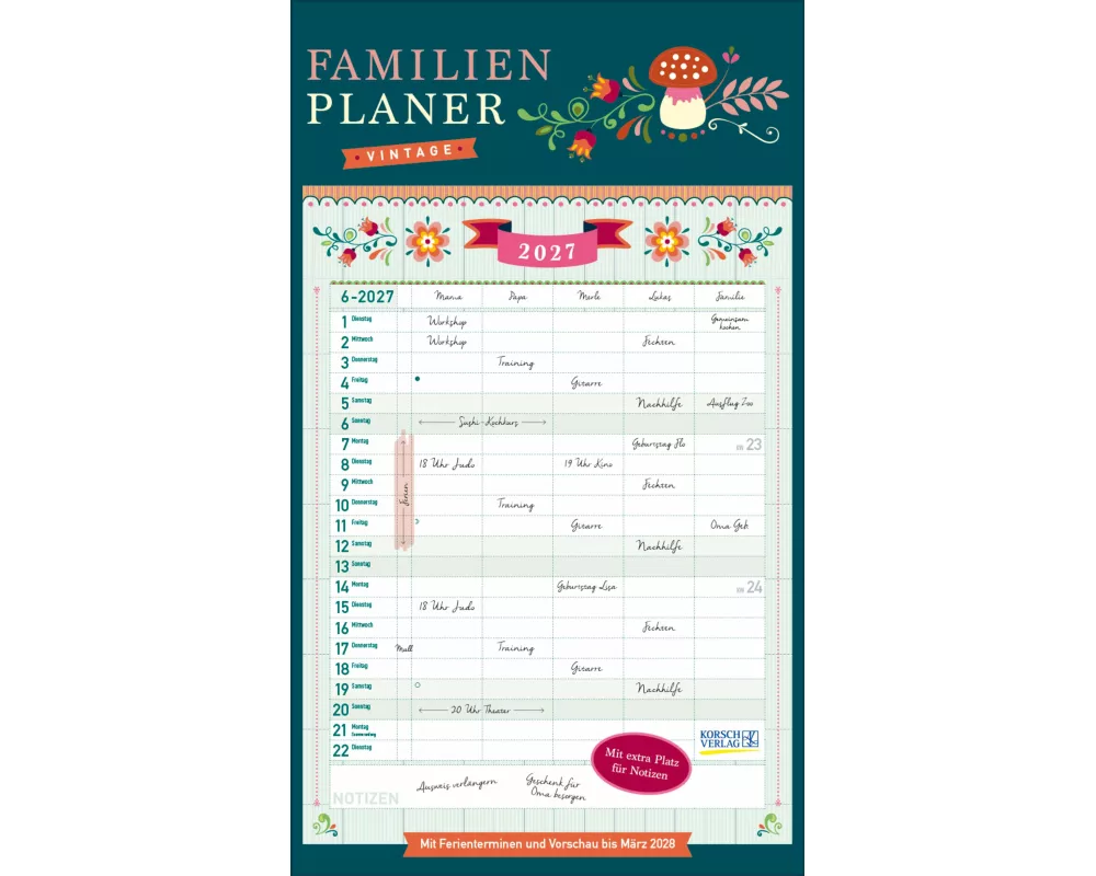 Familienplaner Vintage 2027