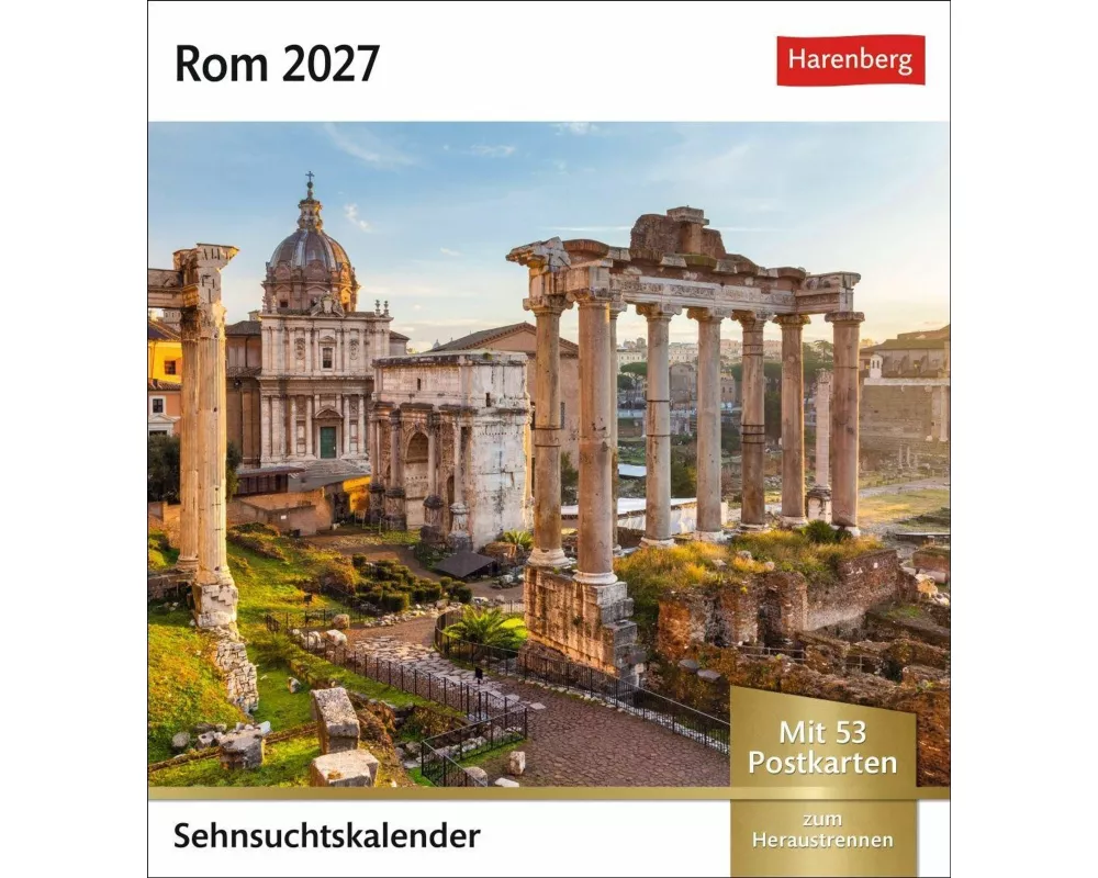 Rom Sehnsuchtskalender 2027 - Wochenkalender mit 53 Postkarten