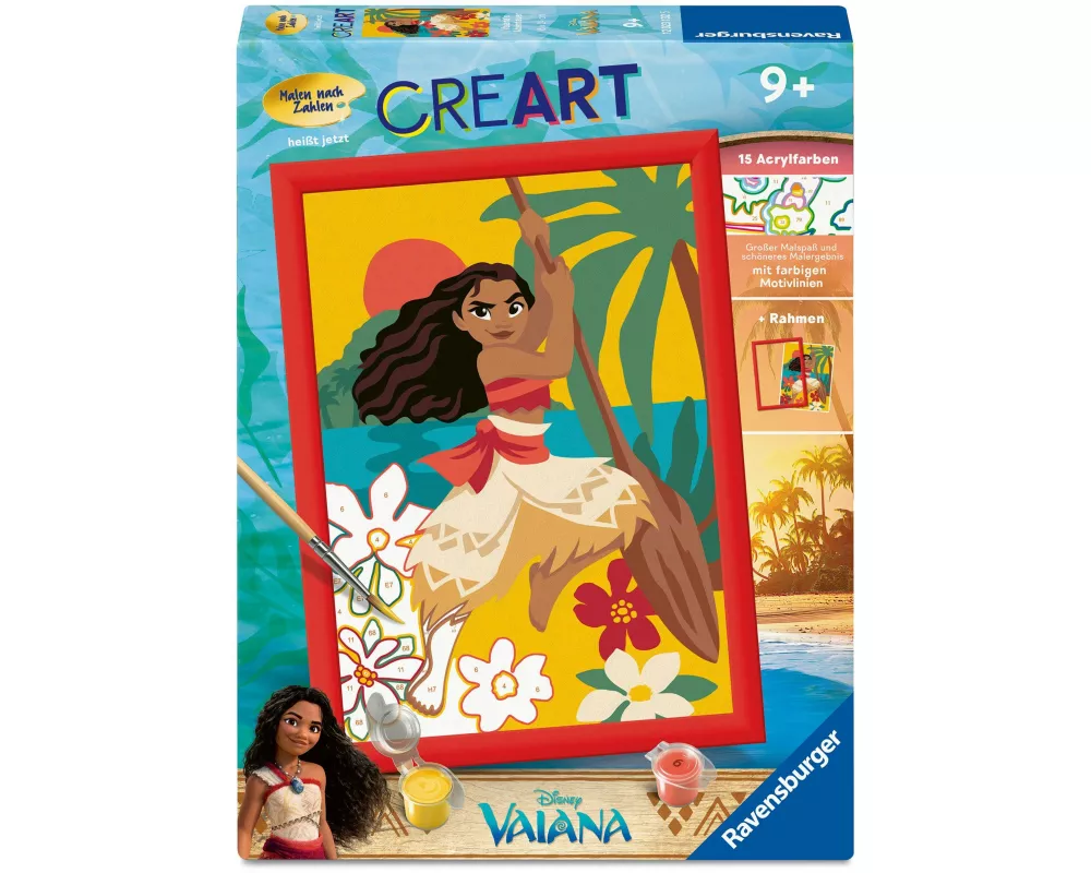 CreArt, Malen nach Zahlen Kinder - Disney Vaiana's Abenteuer