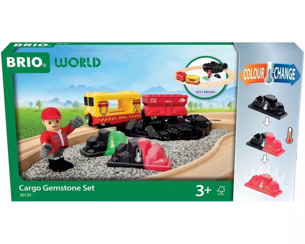 Güterzug-Set mit Farbwechsel / Magisches Holzeisenbahnset für Kinder ab 3 Jahren