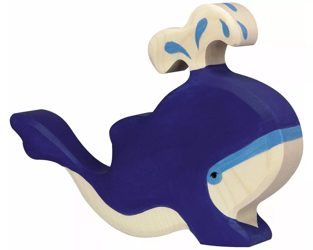 Blauwal mit Wasserfontäne