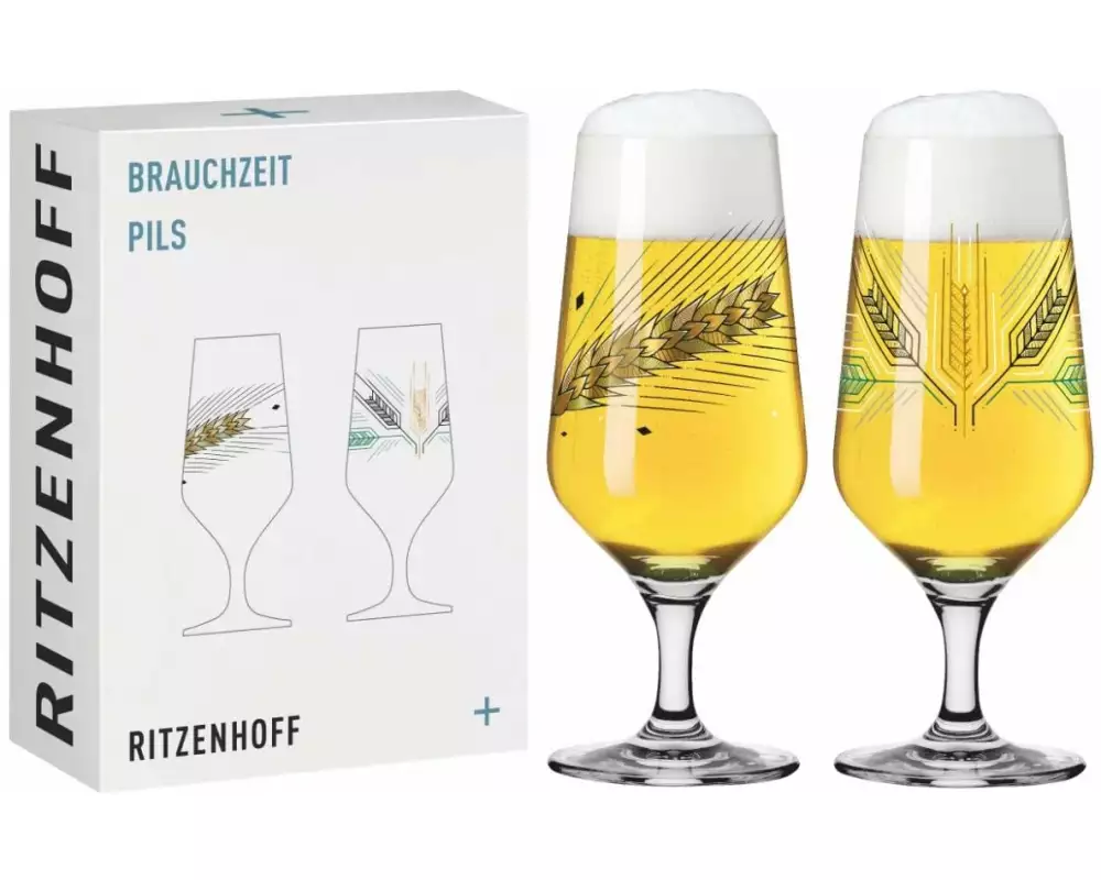 Ritzenhoff Bierglas Brauchzeit Pils No 5/6. 374 ml, 2 Stück