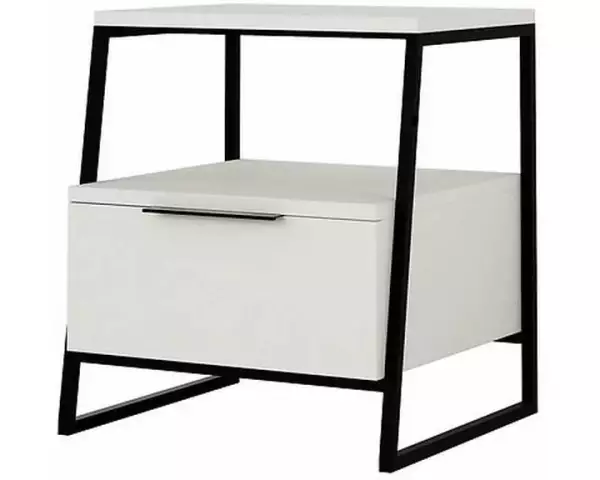 Woody Fashion Nachttisch Pal 45 x 50 x 40 cm, Weiss